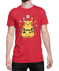 Мъжка Тениска Japan Manga Anime Comics Pokemon Pikachu Gameboy