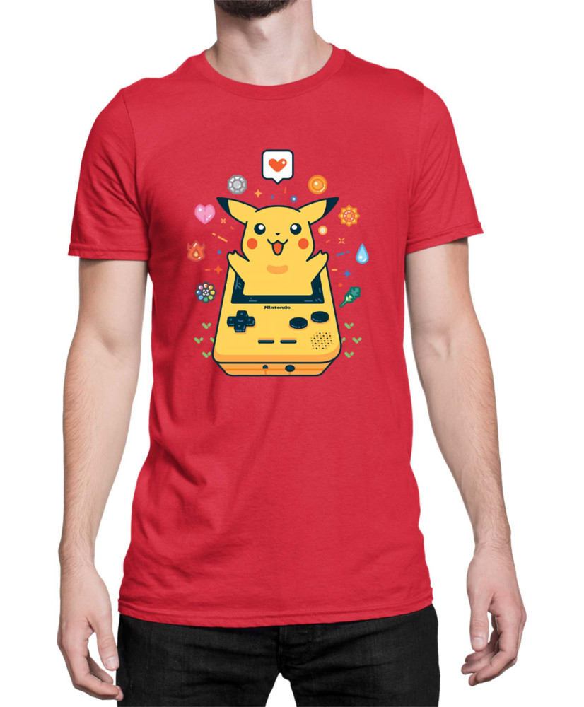 Мъжка Тениска Japan Manga Anime Comics Pokemon Pikachu Gameboy