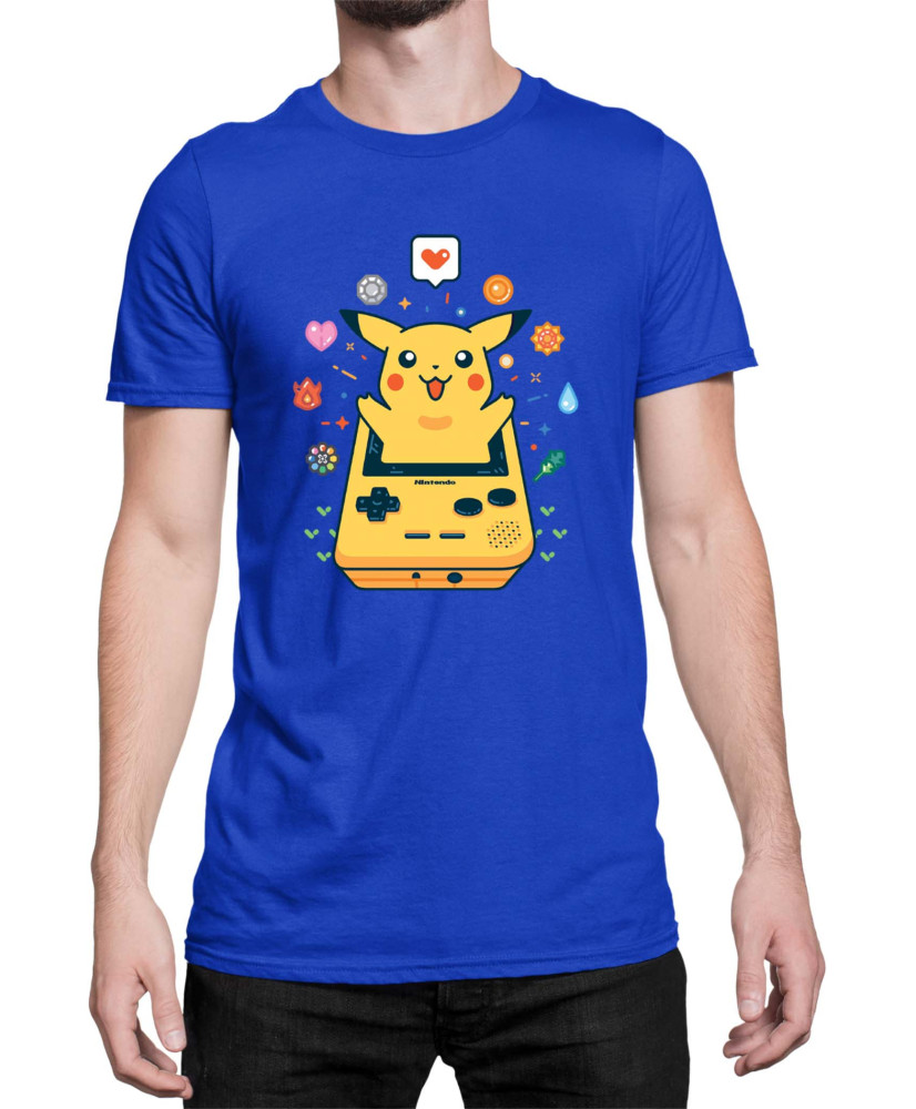 Мъжка Тениска Japan Manga Anime Comics Pokemon Pikachu Gameboy