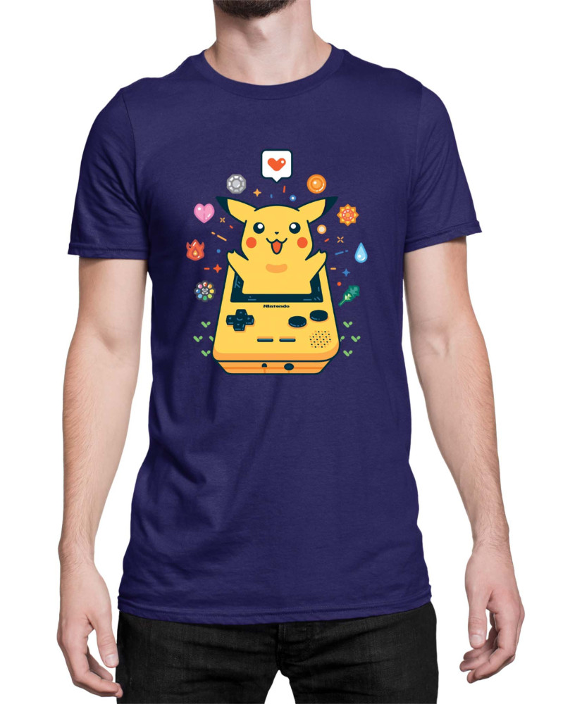 Мъжка Тениска Japan Manga Anime Comics Pokemon Pikachu Gameboy
