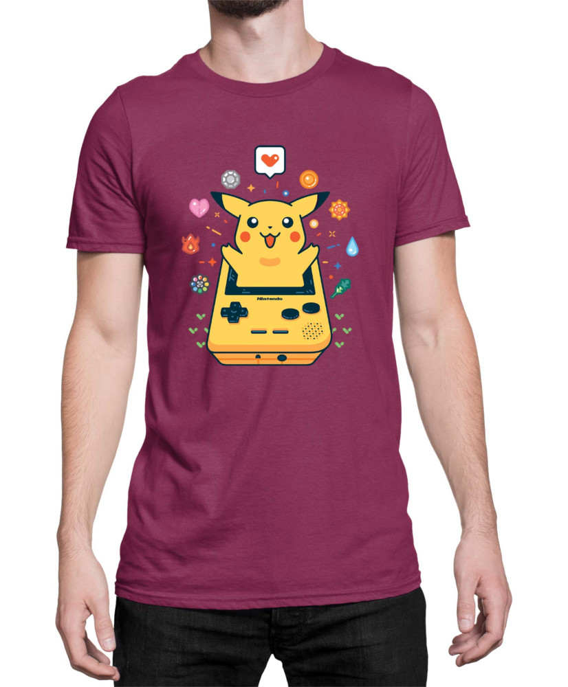 Мъжка Тениска Japan Manga Anime Comics Pokemon Pikachu Gameboy