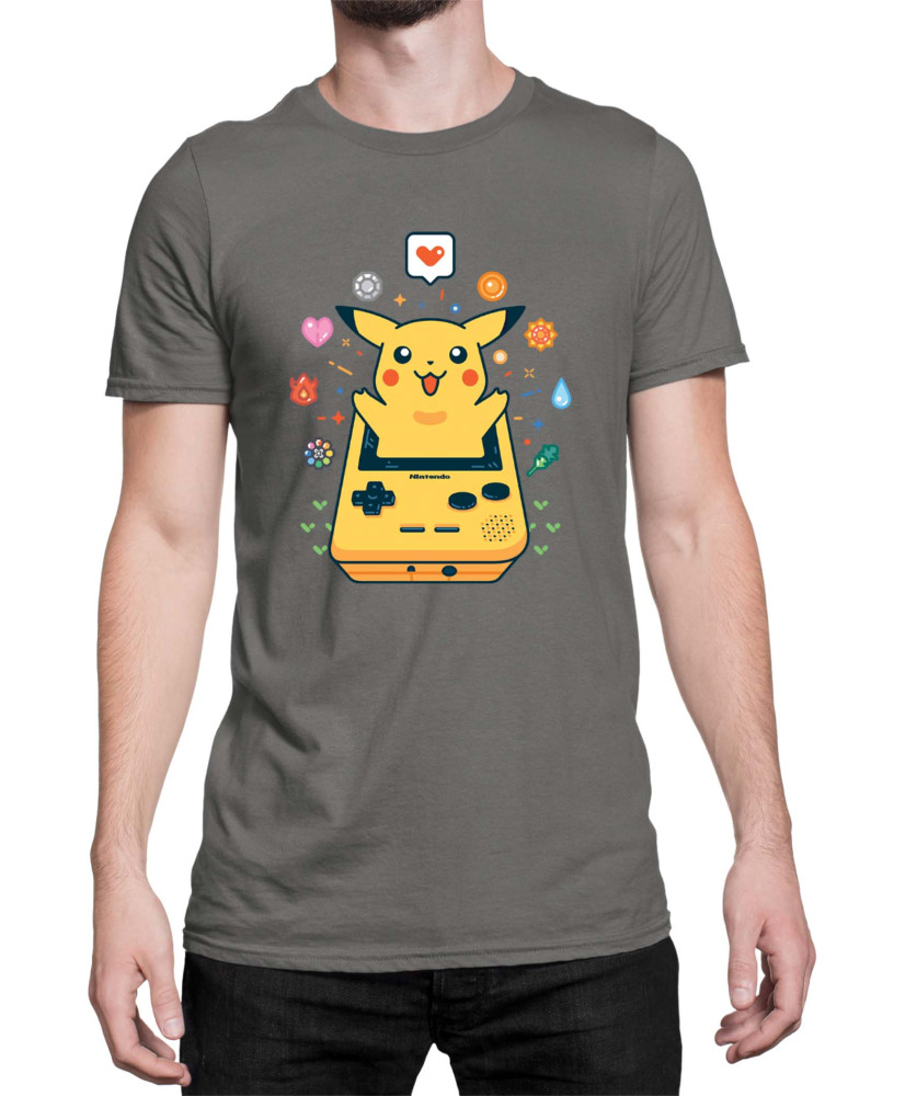 Мъжка Тениска Japan Manga Anime Comics Pokemon Pikachu Gameboy Мъжка Тениска Japan Manga Anime Comics Pokemon Pikachu Gameboy