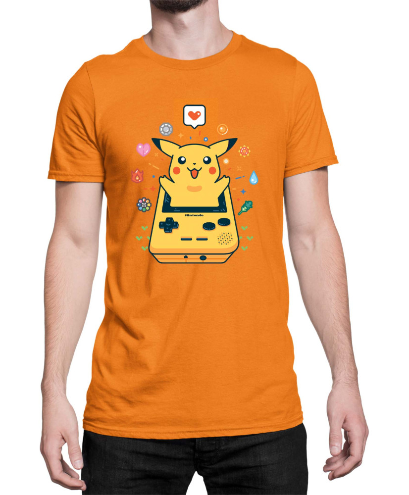 Мъжка Тениска Japan Manga Anime Comics Pokemon Pikachu Gameboy