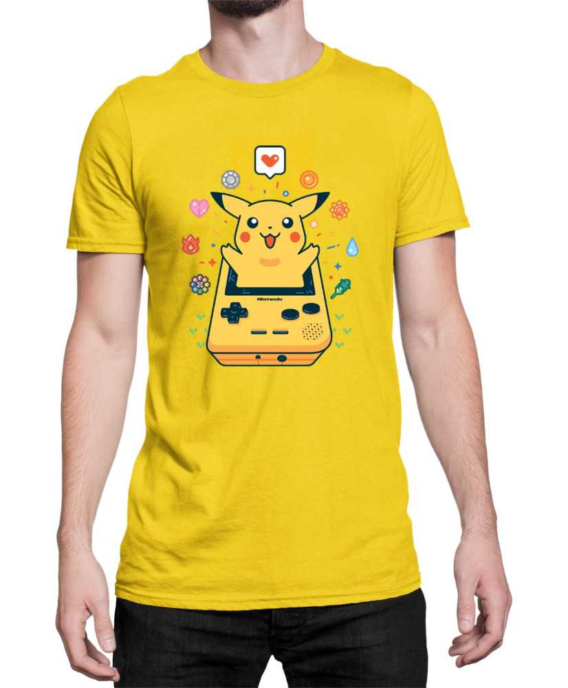 Мъжка Тениска Japan Manga Anime Comics Pokemon Pikachu Gameboy