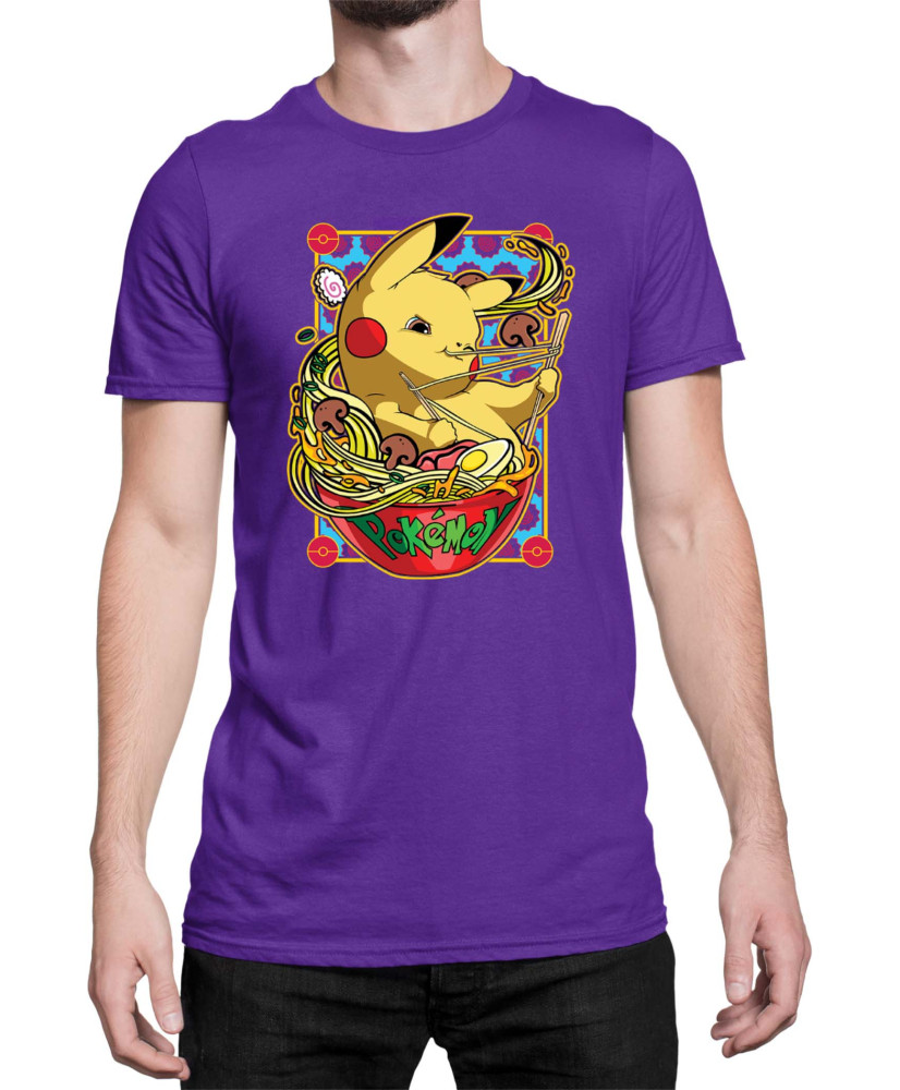 Мъжка Тениска Japan Manga Anime Comics Pokemon Pikachu Ramen