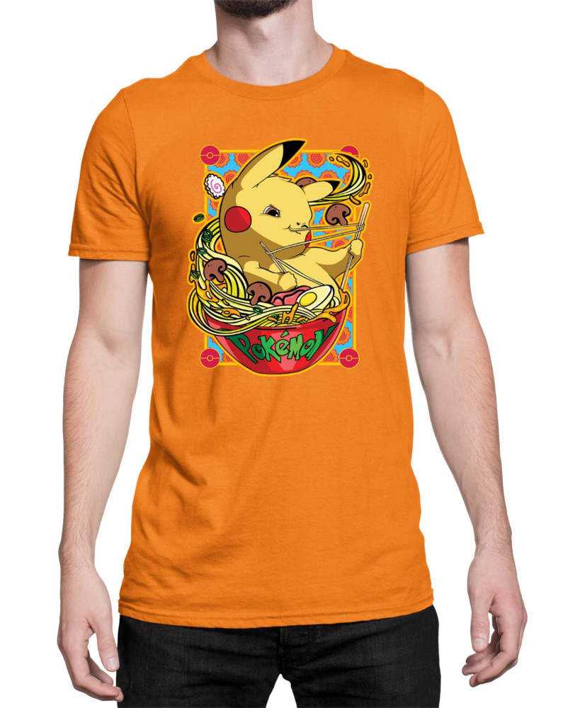 Мъжка Тениска Japan Manga Anime Comics Pokemon Pikachu Ramen