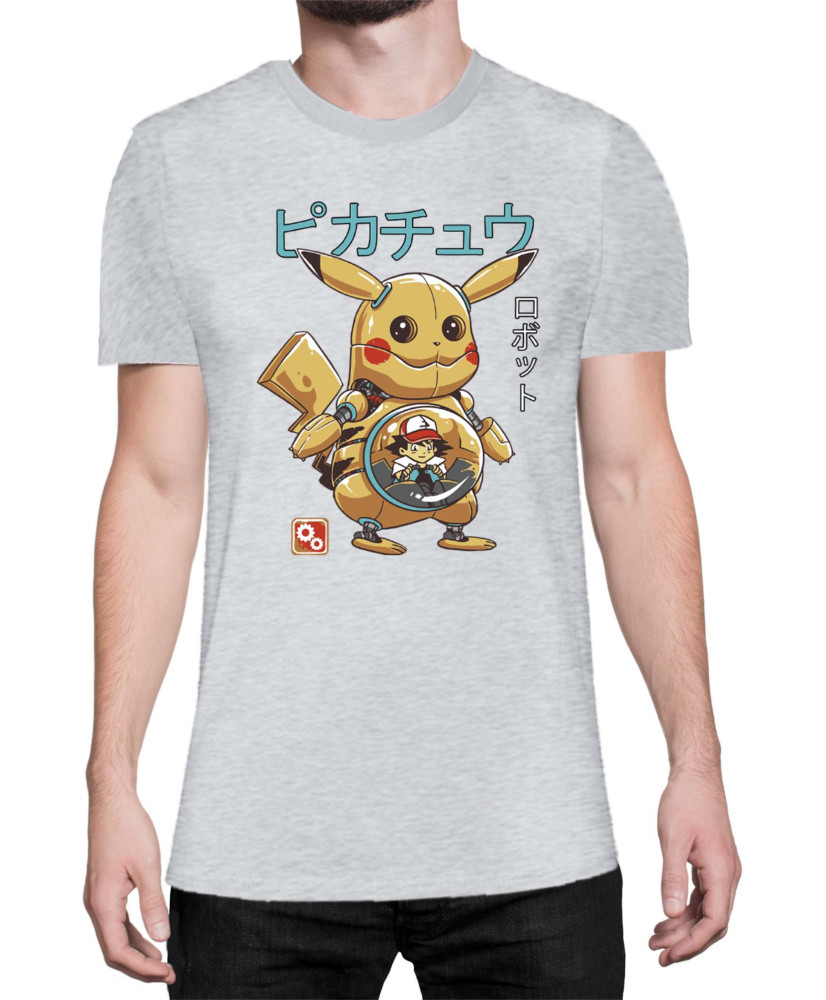 Мъжка Тениска Japan Manga Anime Comics Pokemon Pikachu Robot