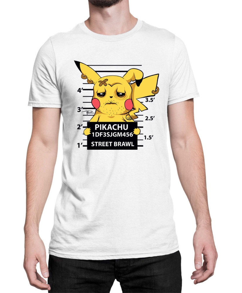 Мъжка Тениска Japan Manga Anime Comics Pokemon Pikachu Wanted