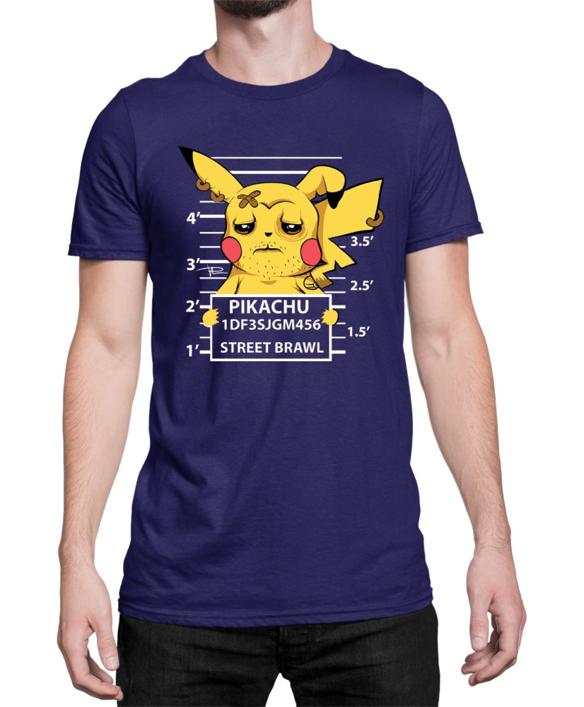 Мъжка Тениска Japan Manga Anime Comics Pokemon Pikachu Wanted