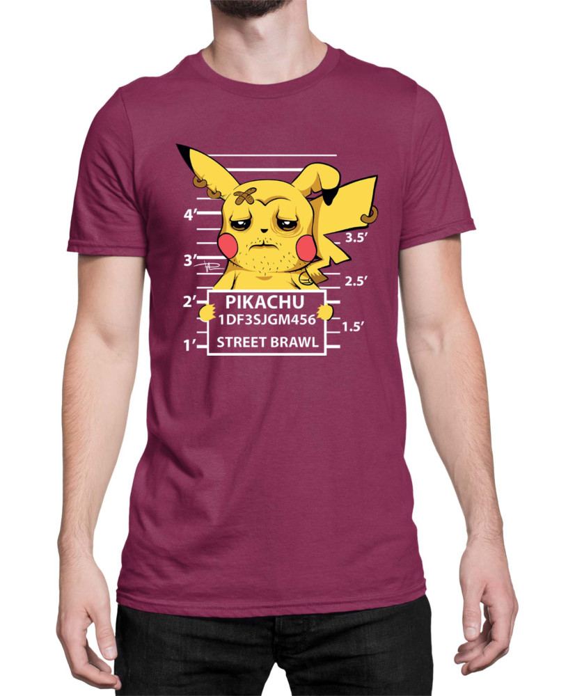 Мъжка Тениска Japan Manga Anime Comics Pokemon Pikachu Wanted