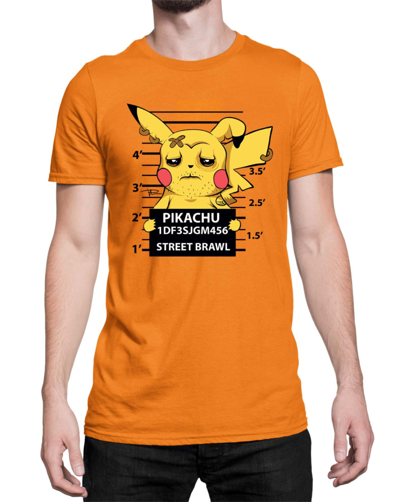 Мъжка Тениска Japan Manga Anime Comics Pokemon Pikachu Wanted