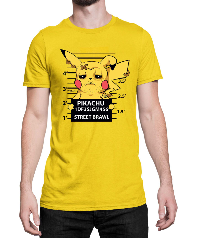 Мъжка Тениска Japan Manga Anime Comics Pokemon Pikachu Wanted