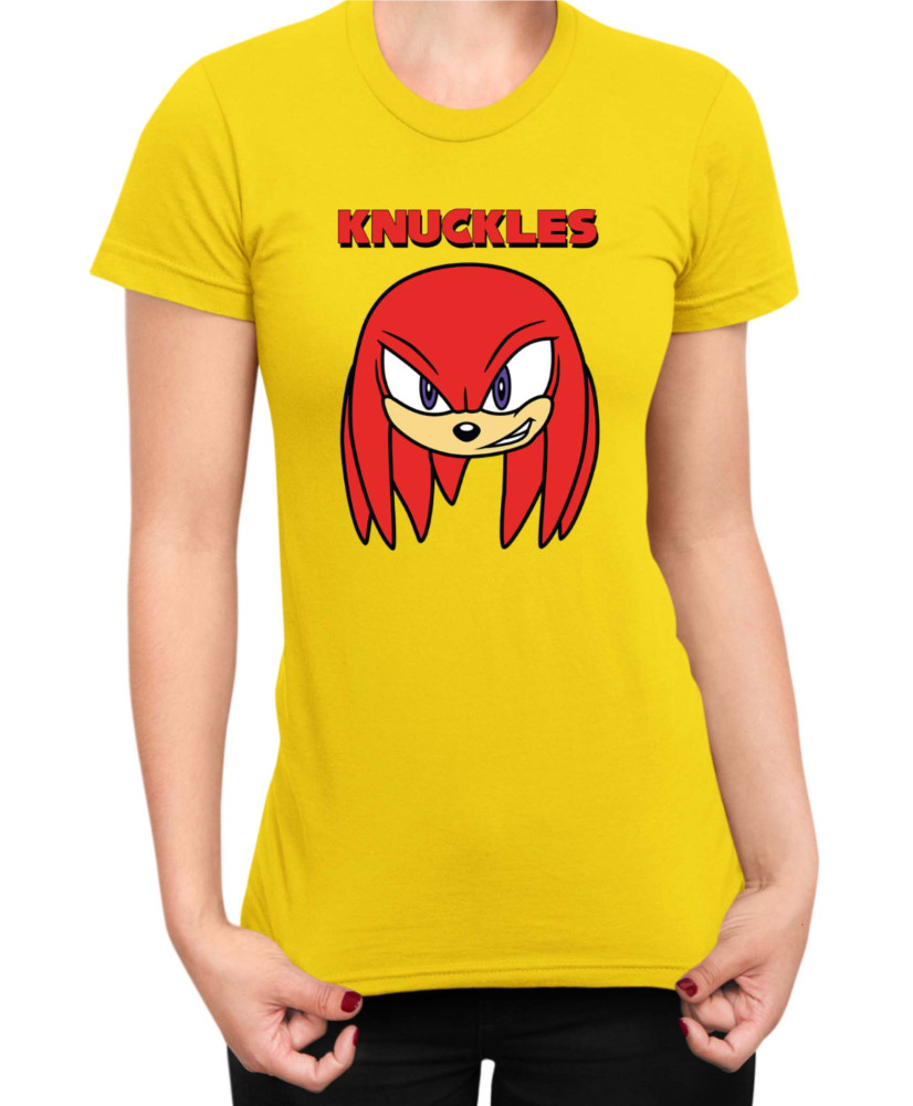 Дамска Тениска Sonic The Hedgehog Knuckles Face 01