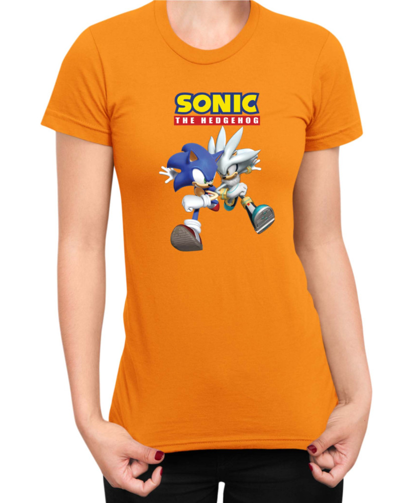 Дамска Тениска Sonic The Hedgehog Sonic And Silver Дамска Тениска Sonic The Hedgehog Sonic And Silver