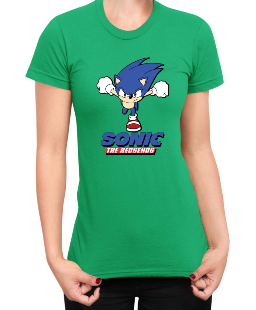 Дамска Тениска Sonic The Hedgehog Sonic Naruto Run Дамска Тениска Sonic The Hedgehog Sonic Naruto Run