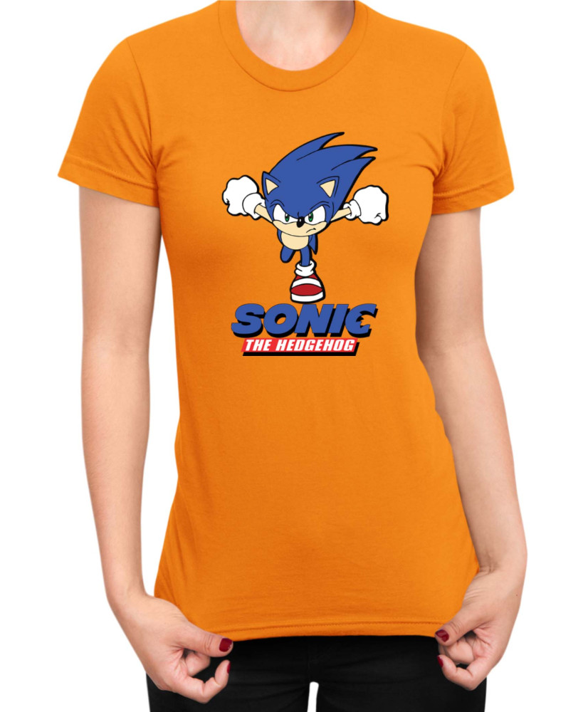 Дамска Тениска Sonic The Hedgehog Sonic Naruto Run Дамска Тениска Sonic The Hedgehog Sonic Naruto Run