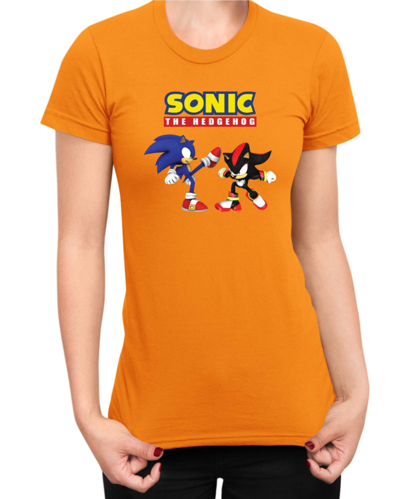 Дамска Тениска Sonic The Hedgehog Sonic Vs Shadow Дамска Тениска Sonic The Hedgehog Sonic Vs Shadow