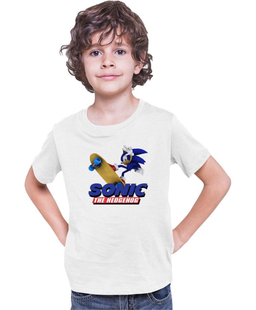 Детска Тениска Sonic The Hedgehog Sonic Skateboard