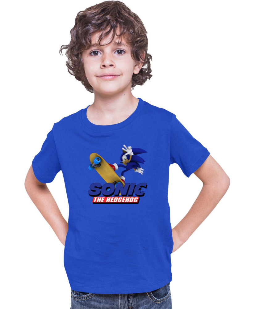 Детска Тениска Sonic The Hedgehog Sonic Skateboard