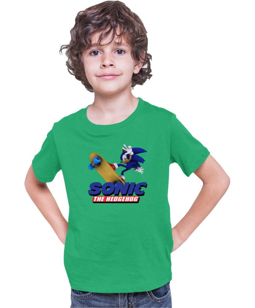 Детска Тениска Sonic The Hedgehog Sonic Skateboard