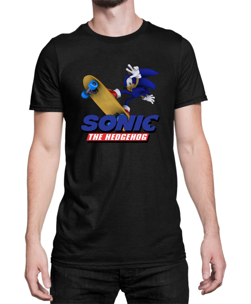 Мъжка Тениска Sonic The Hedgehog Sonic Skateboard