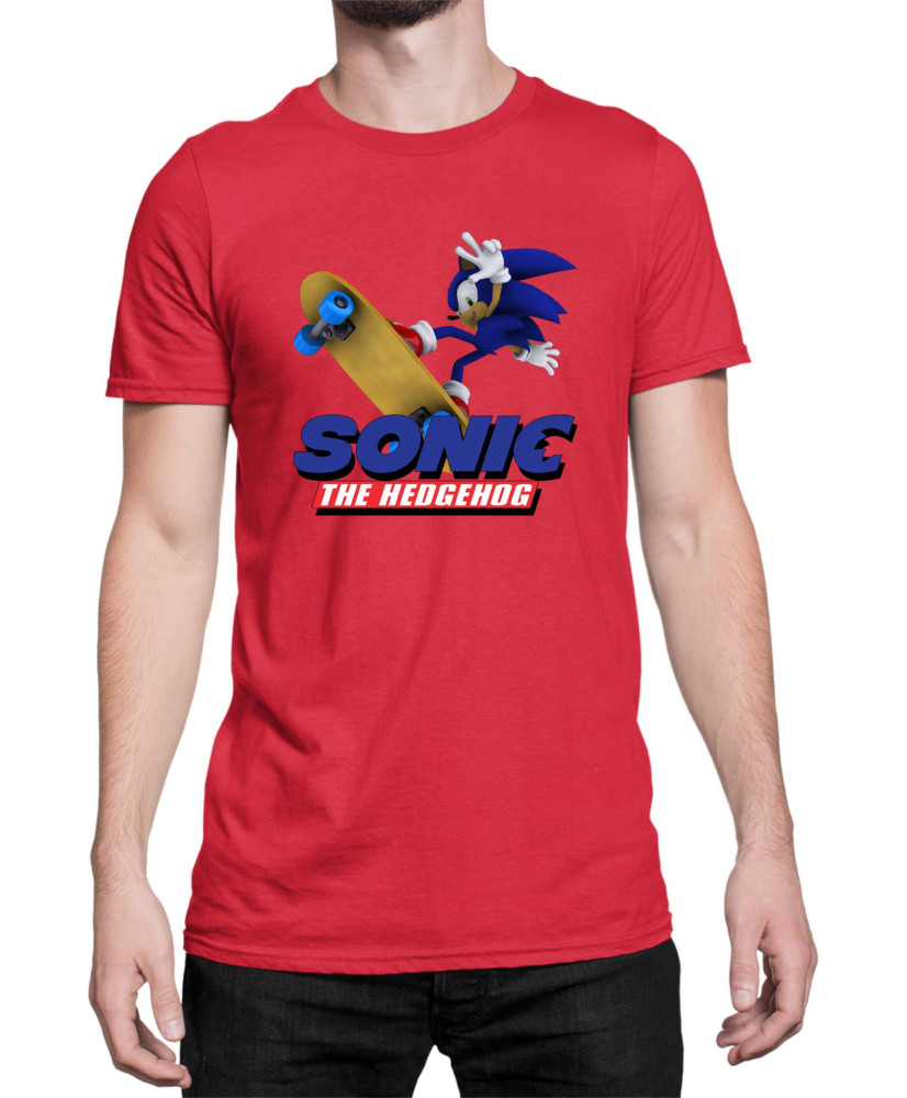 Мъжка Тениска Sonic The Hedgehog Sonic Skateboard