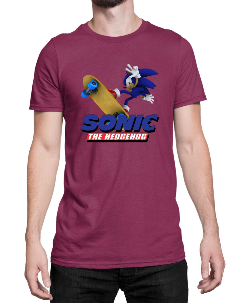 Мъжка Тениска Sonic The Hedgehog Sonic Skateboard