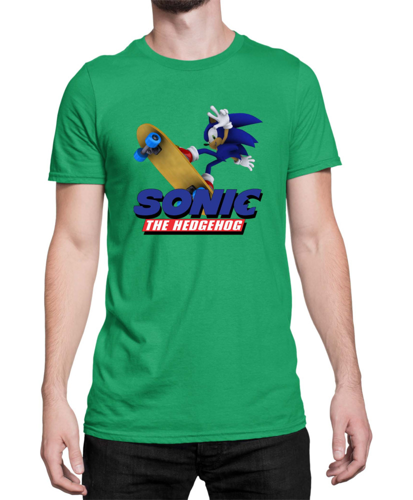 Мъжка Тениска Sonic The Hedgehog Sonic Skateboard