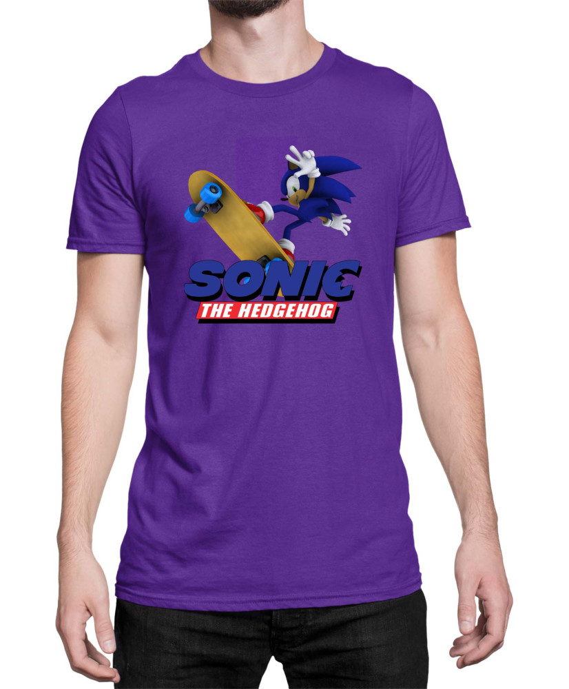 Мъжка Тениска Sonic The Hedgehog Sonic Skateboard