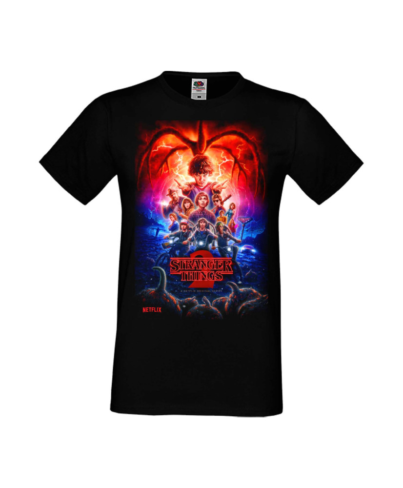 Мъжка Тениска Stranger Things Netflix Demogorgon Eleven Stranger Things 005