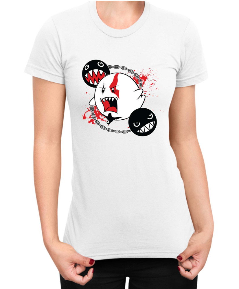 Дамска Тениска Super Mario Nintendo Boo Kratos Mario Bros Vector