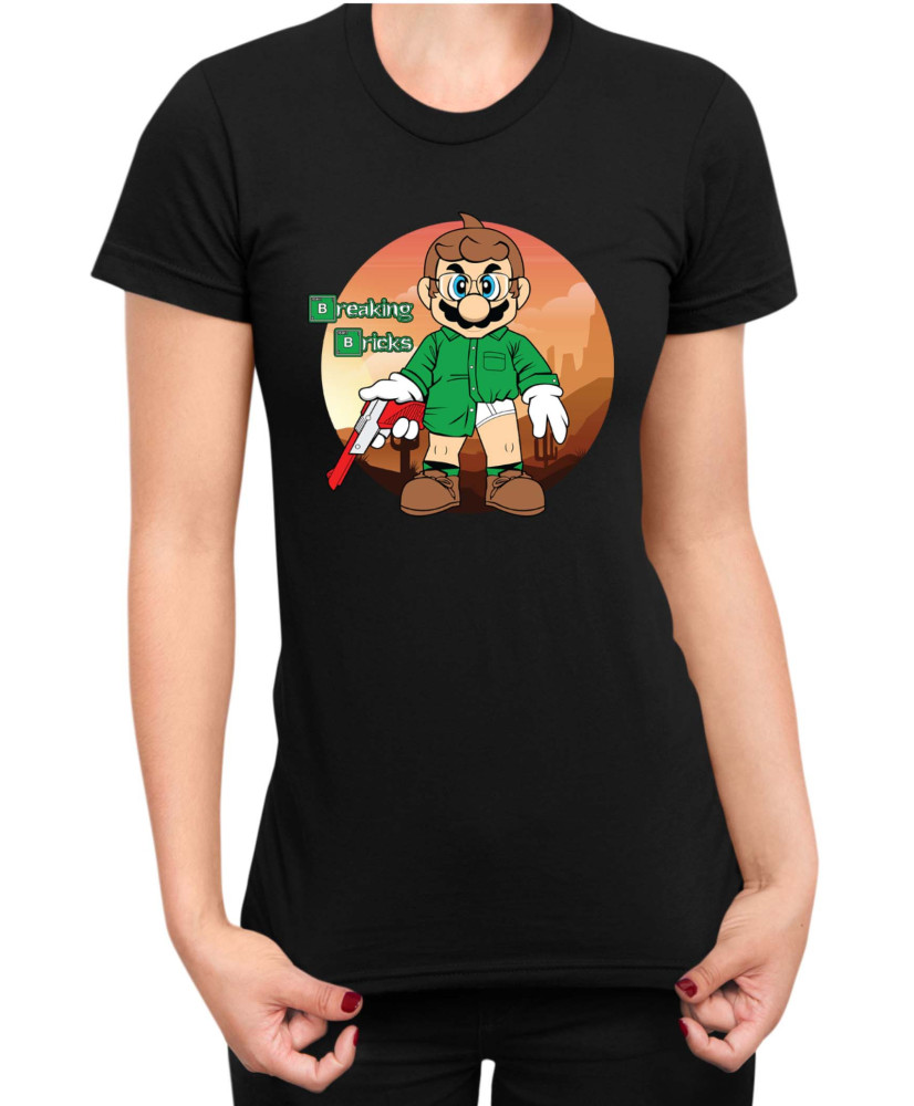 Дамска Тениска Super Mario Nintendo Breaking Bricks