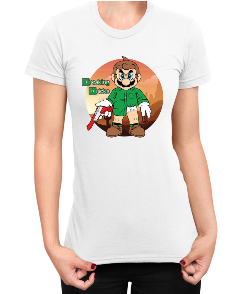 Дамска Тениска Super Mario Nintendo Breaking Bricks