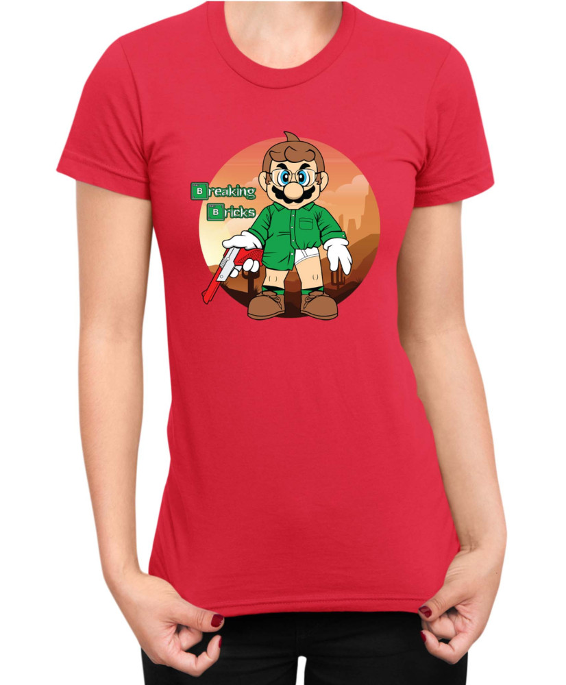 Дамска Тениска Super Mario Nintendo Breaking Bricks