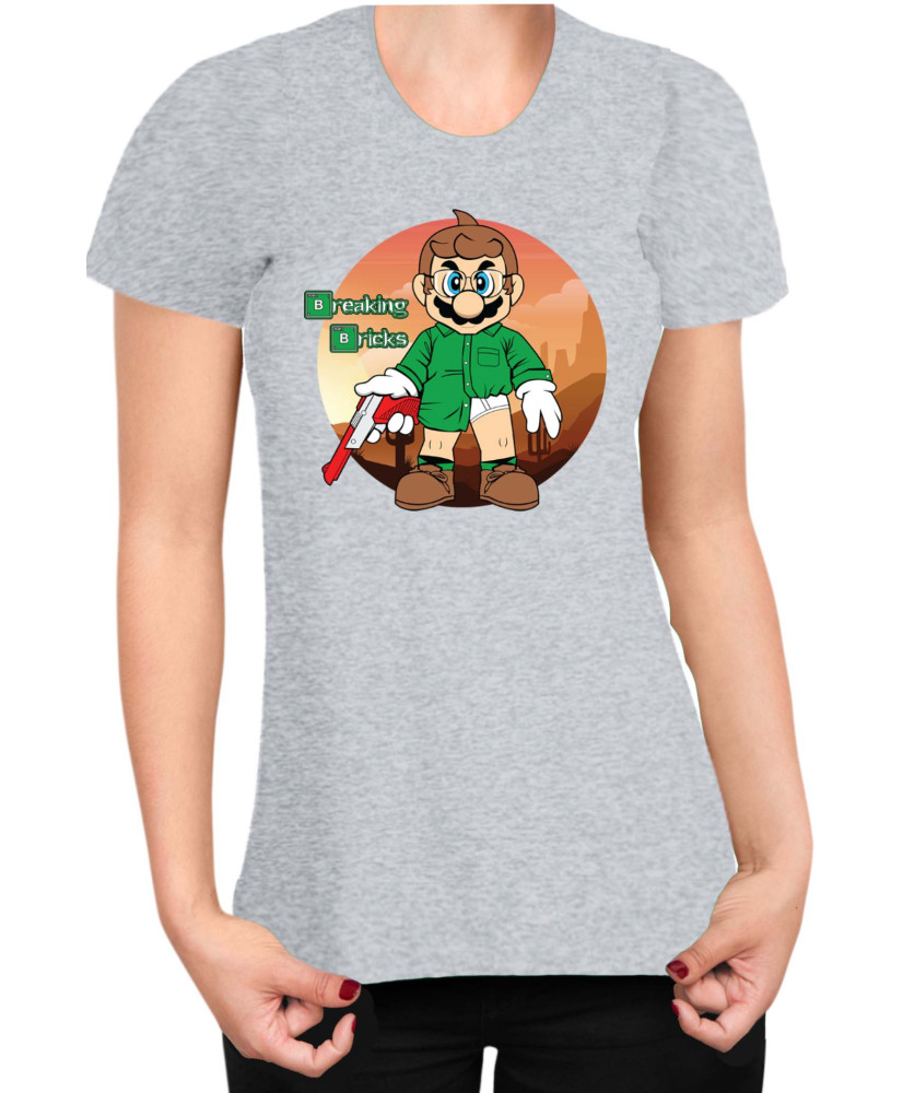 Дамска Тениска Super Mario Nintendo Breaking Bricks
