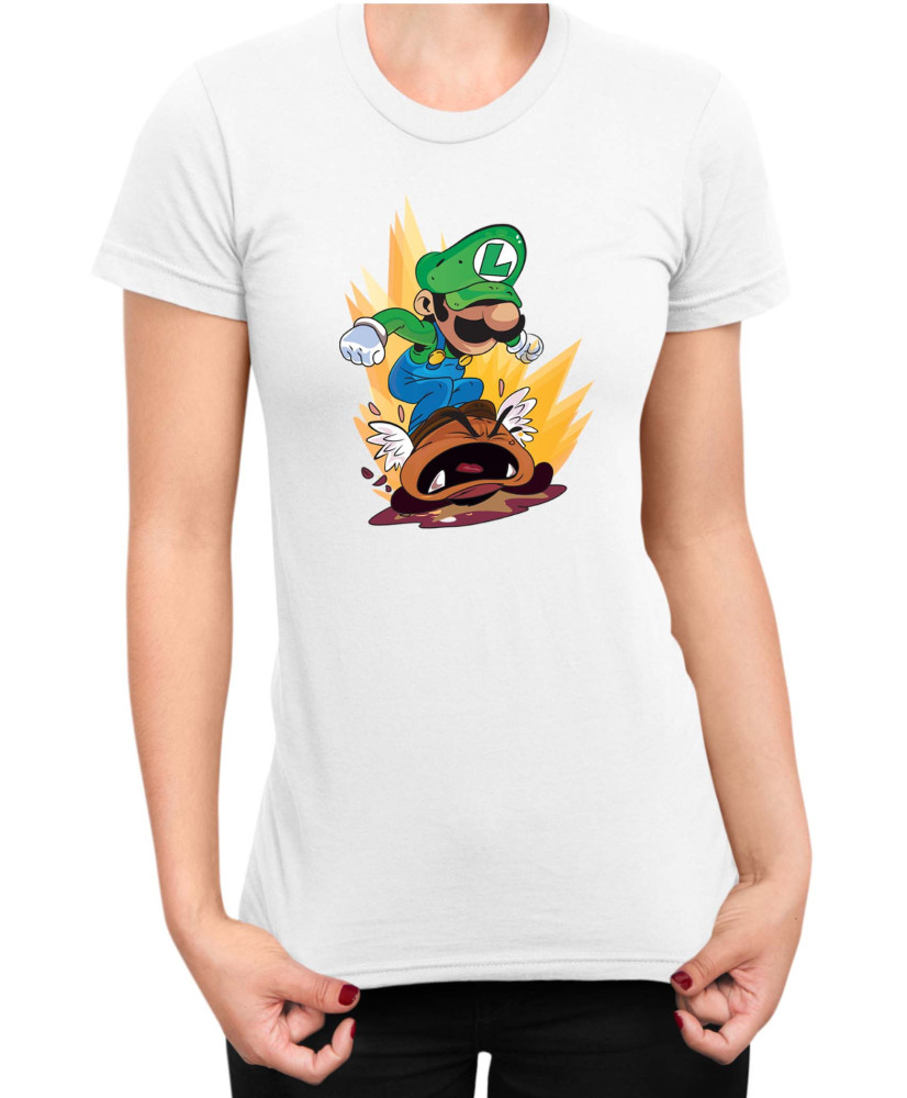Дамска Тениска Super Mario Nintendo Luigi Goomba Smash