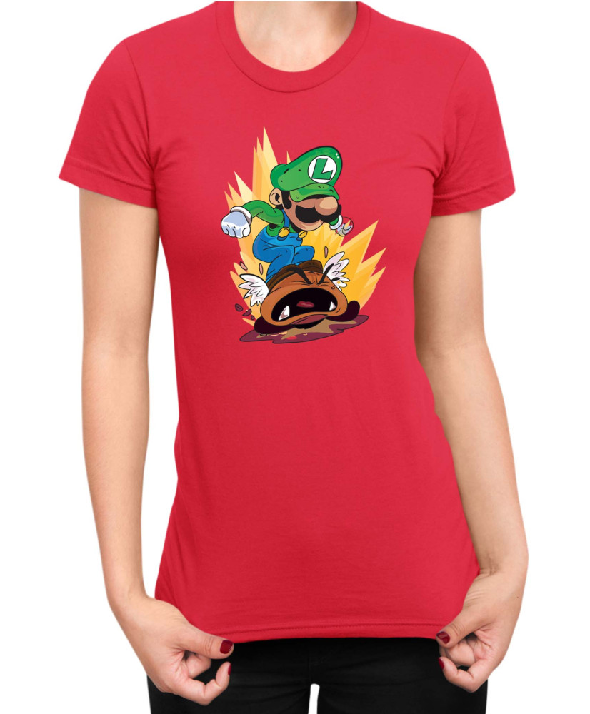 Дамска Тениска Super Mario Nintendo Luigi Goomba Smash