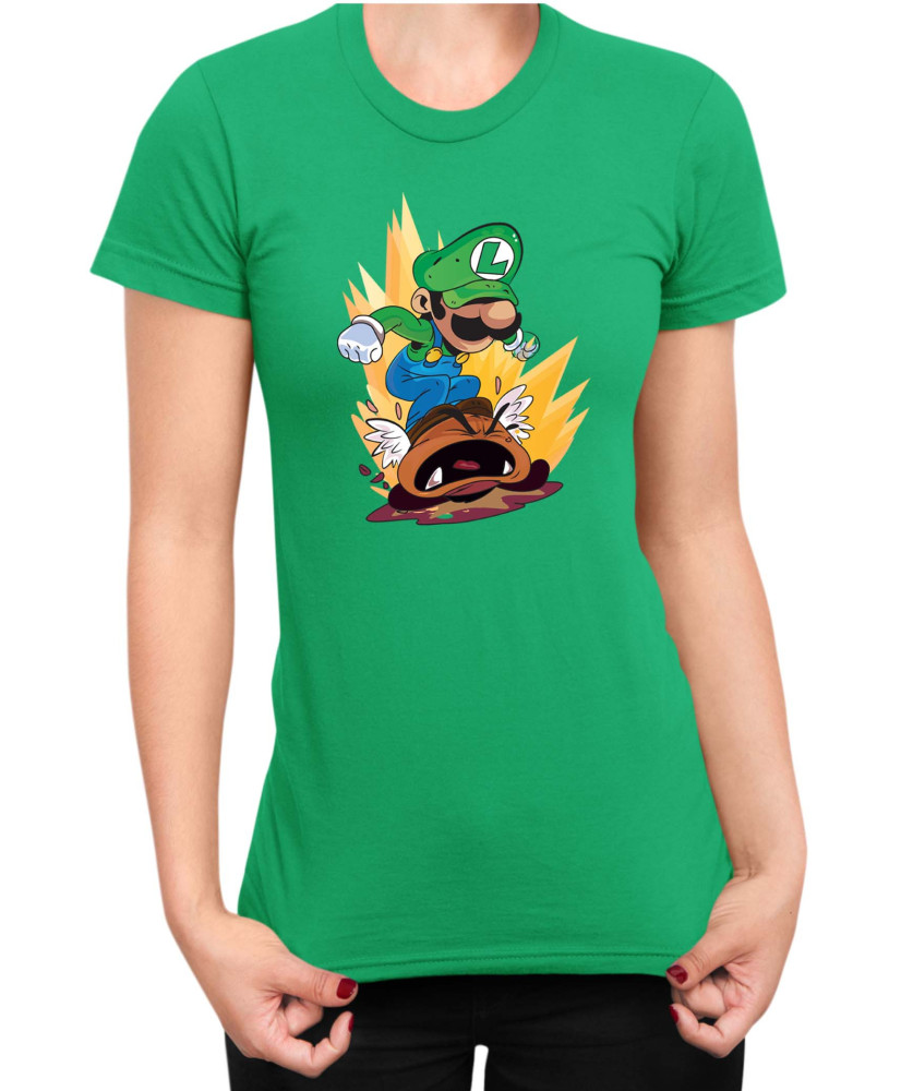 Дамска Тениска Super Mario Nintendo Luigi Goomba Smash