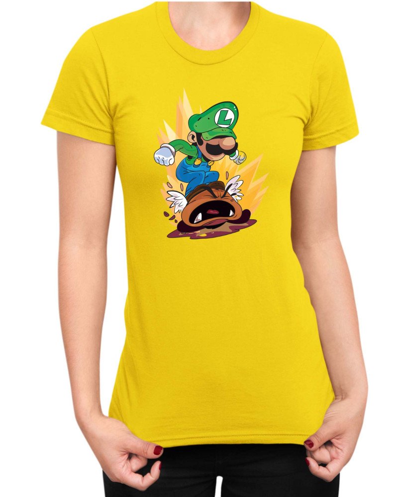 Дамска Тениска Super Mario Nintendo Luigi Goomba Smash