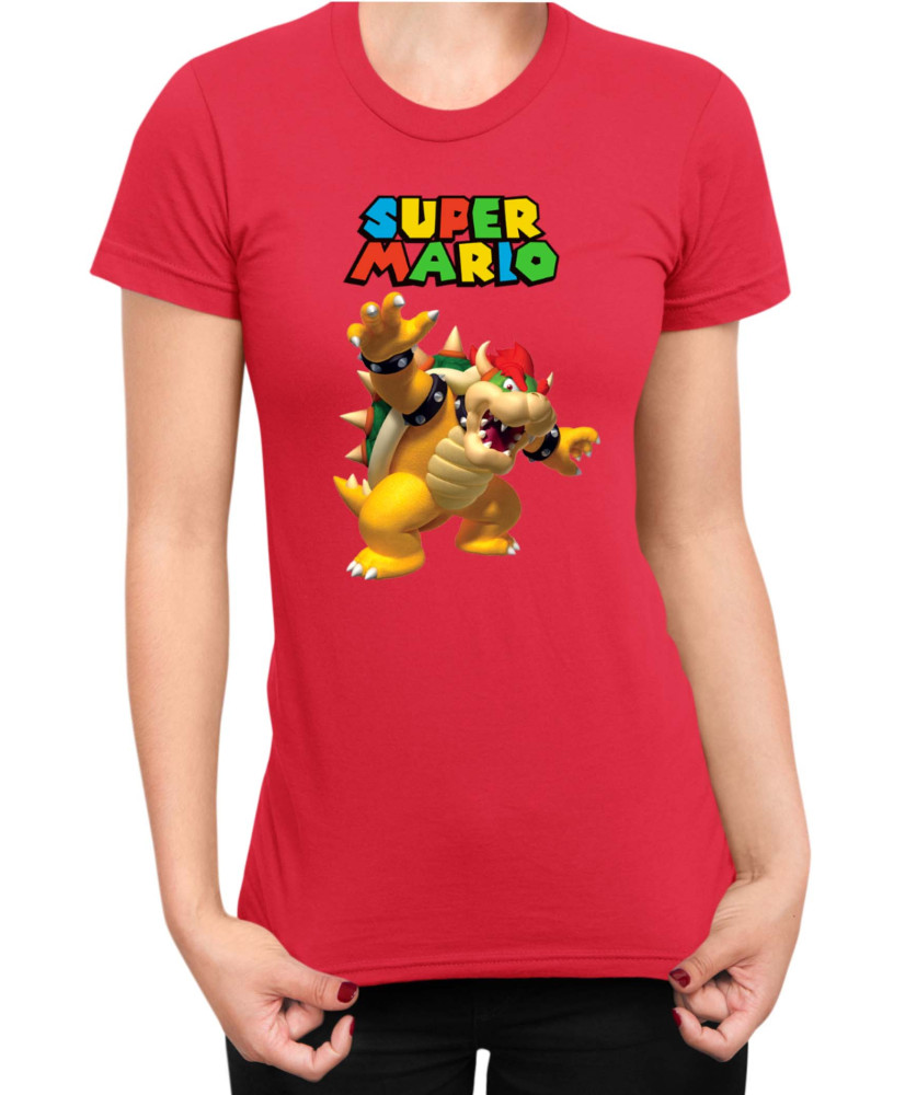 Дамска Тениска Super Mario Nintendo Mario Bowser 3