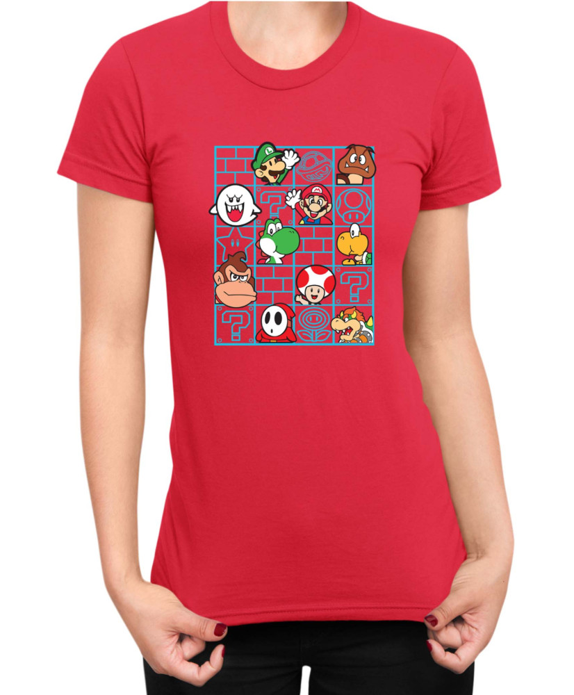 Дамска Тениска Super Mario Nintendo Mario Bros Friends