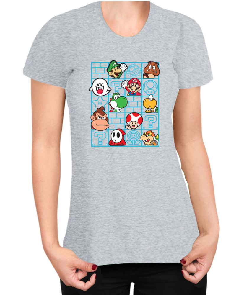 Дамска Тениска Super Mario Nintendo Mario Bros Friends