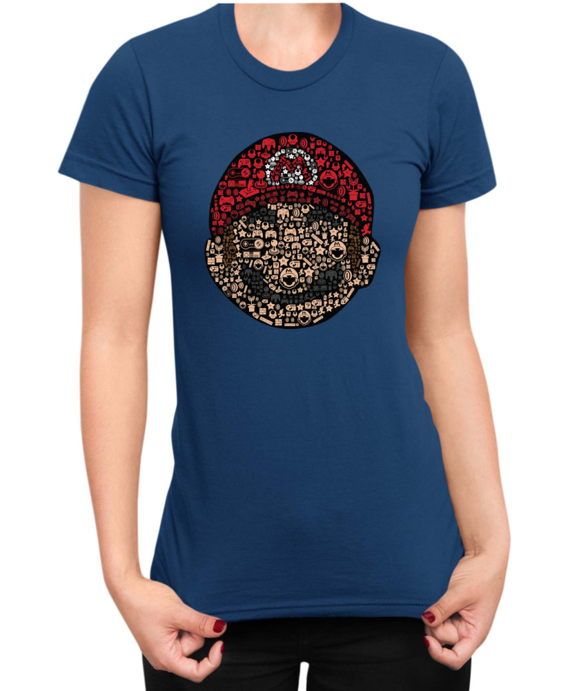 Дамска Тениска Super Mario Nintendo Mario Face Gamer Elements