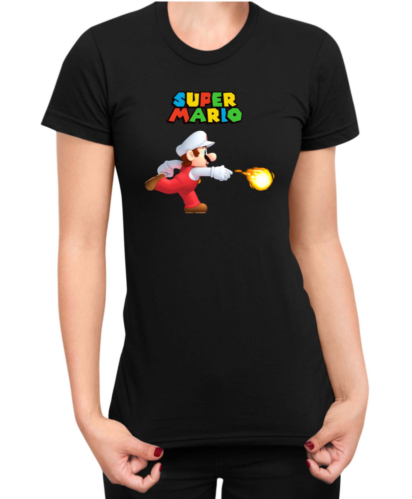 Дамска Тениска Super Mario Nintendo Mario Fireball 1