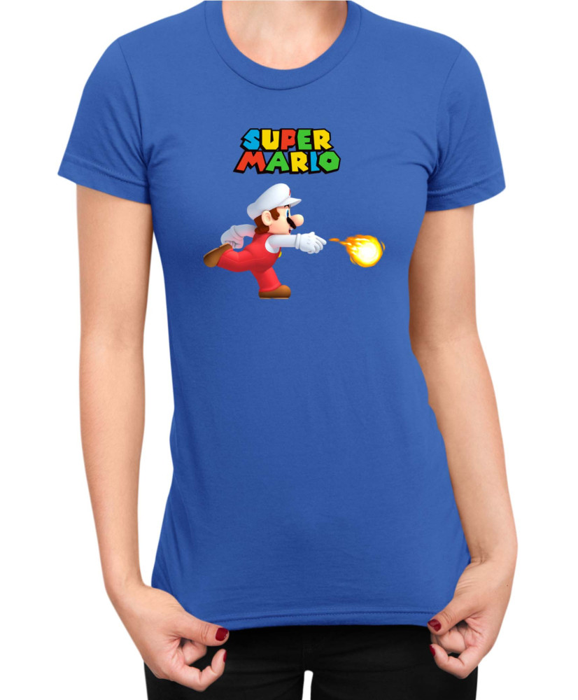 Дамска Тениска Super Mario Nintendo Mario Fireball 1