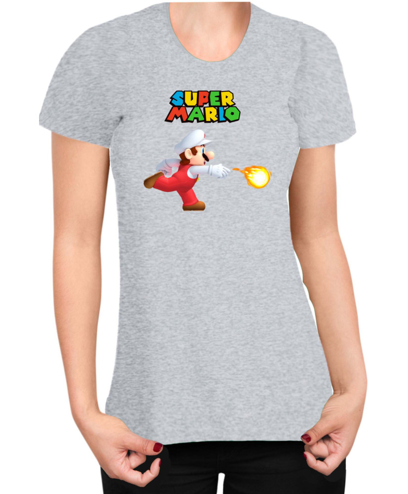 Дамска Тениска Super Mario Nintendo Mario Fireball 1