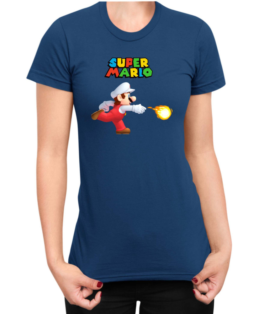 Дамска Тениска Super Mario Nintendo Mario Fireball 1
