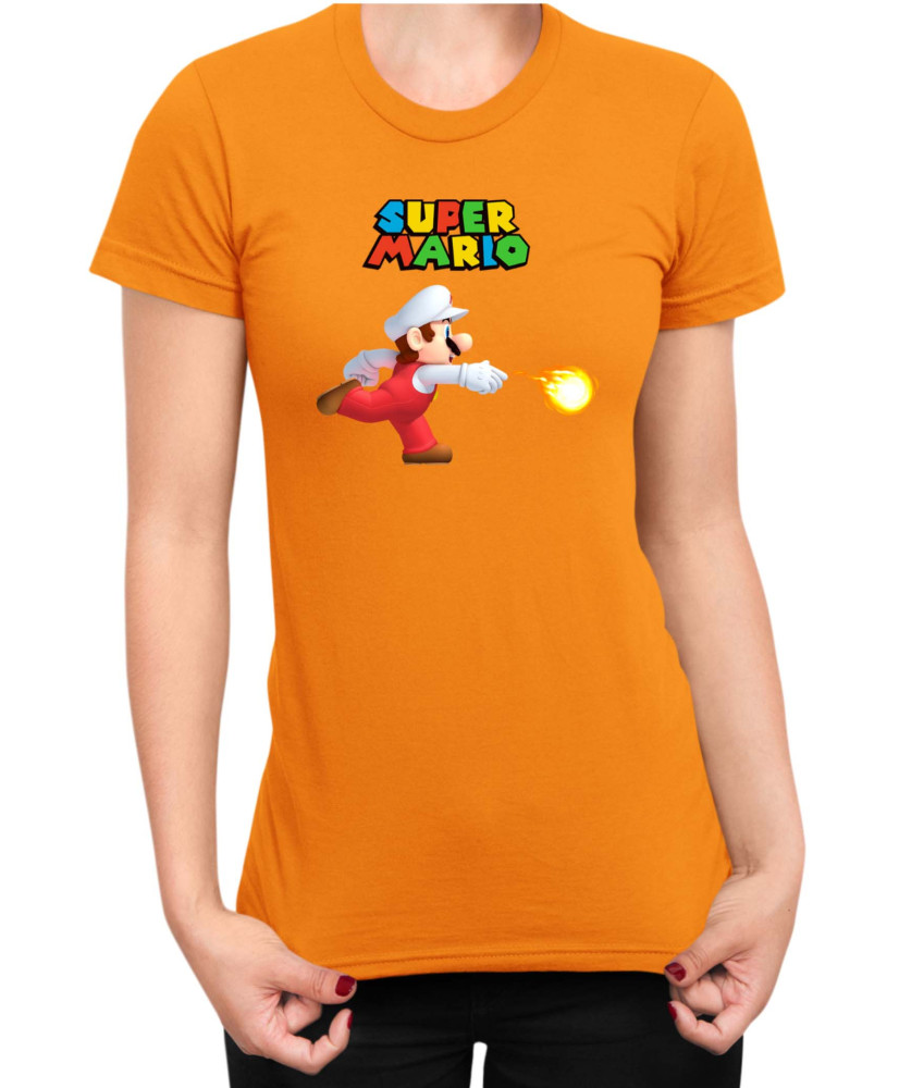 Дамска Тениска Super Mario Nintendo Mario Fireball 1