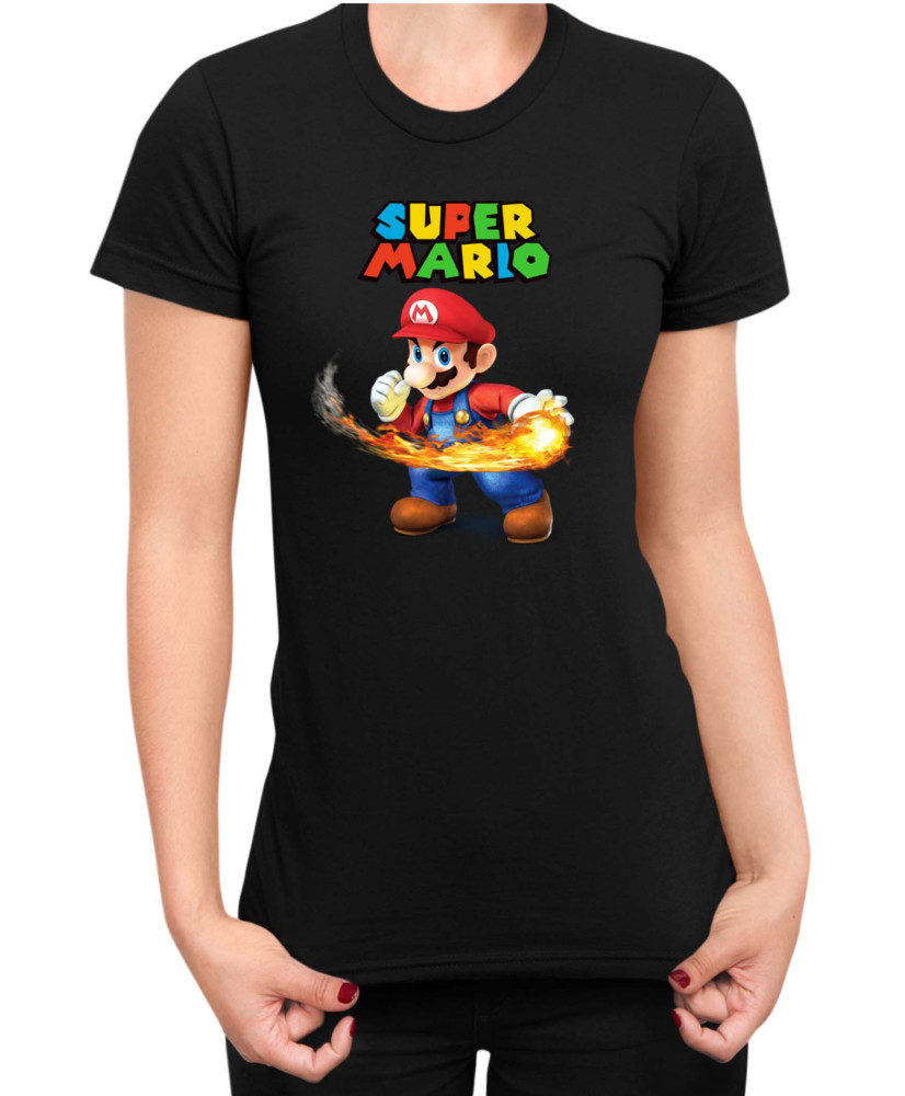 Дамска Тениска Super Mario Nintendo Mario Fireball 2