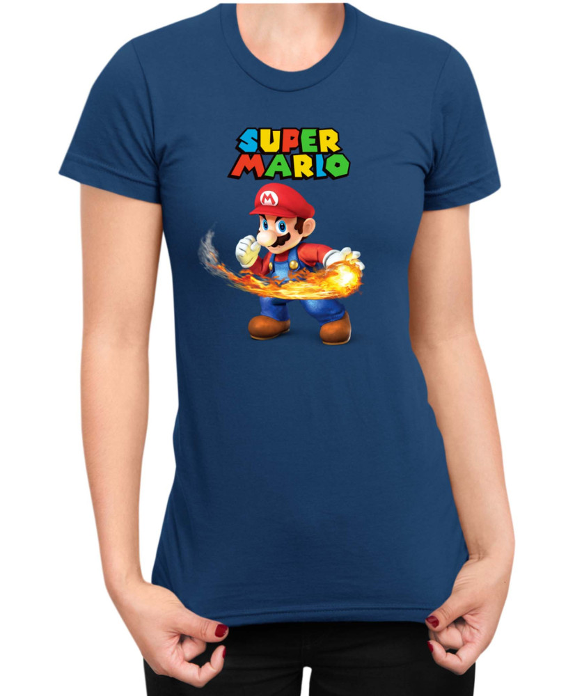Дамска Тениска Super Mario Nintendo Mario Fireball 2